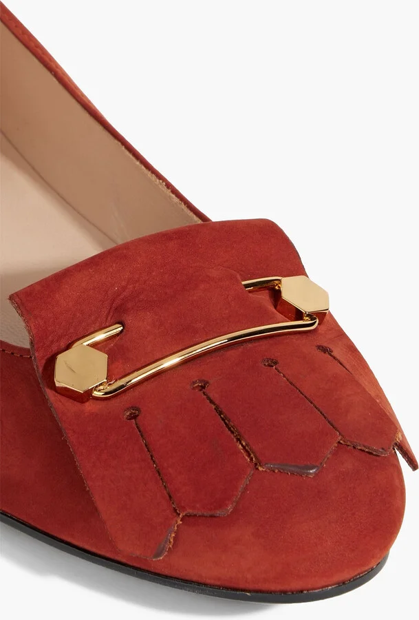Fringed suede ballet flats - Image 4