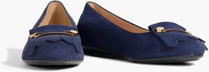 Fringed suede ballet flats - Image 5