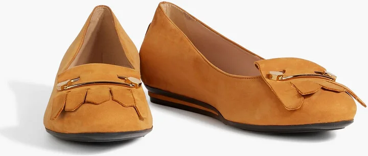 Fringed suede ballet flats - Image 8