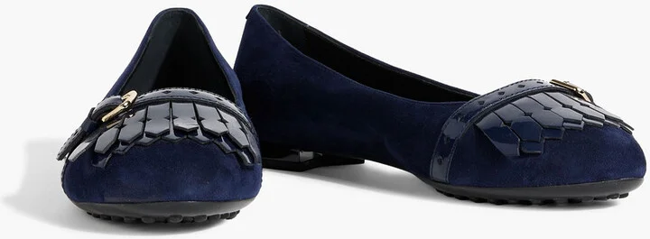 Fringed suede ballet flats - Image 2