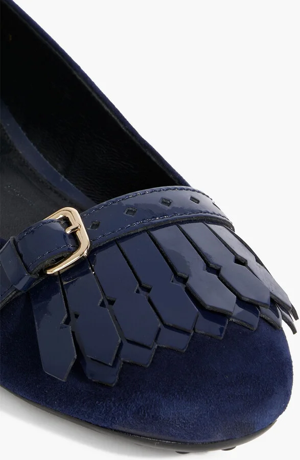 Fringed suede ballet flats - Image 4