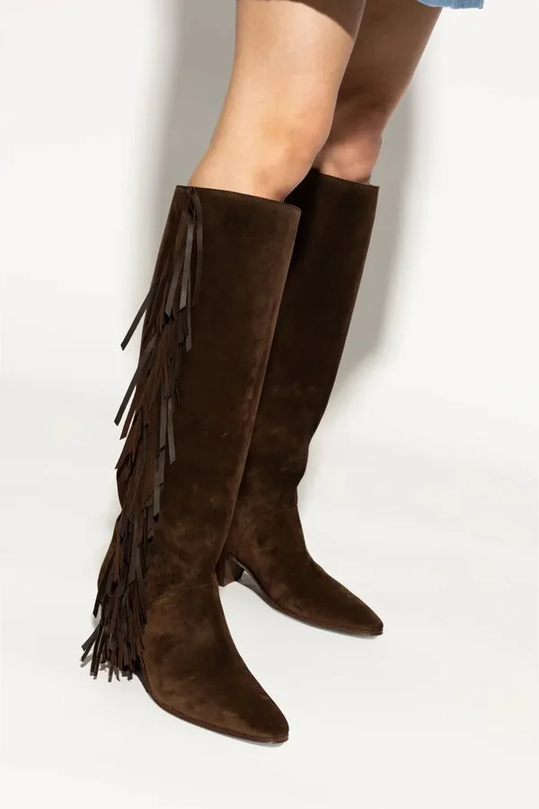 Fringed Suede Boots - Image 2