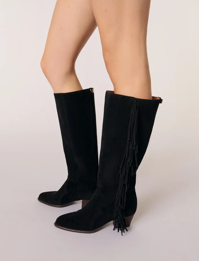 Fringed suede cowboy boots - Image 2