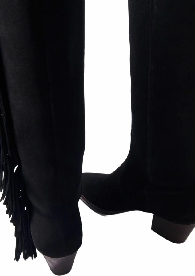 Fringed suede cowboy boots - Image 5