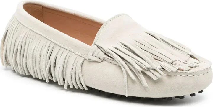 Fringed Suede Loafers - Image 2