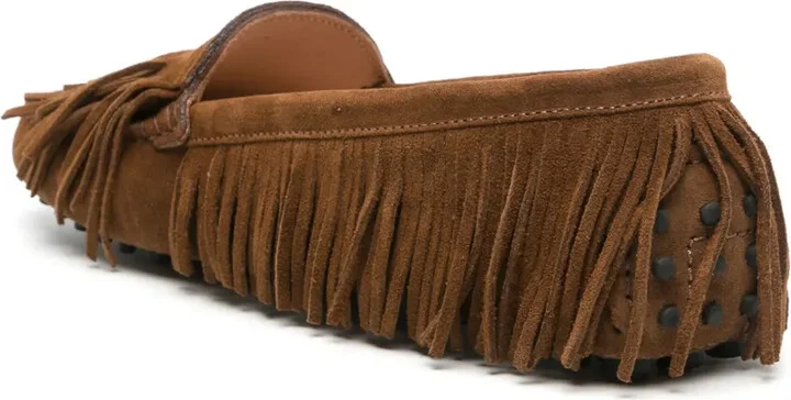 Fringed Suede Loafers - Image 3