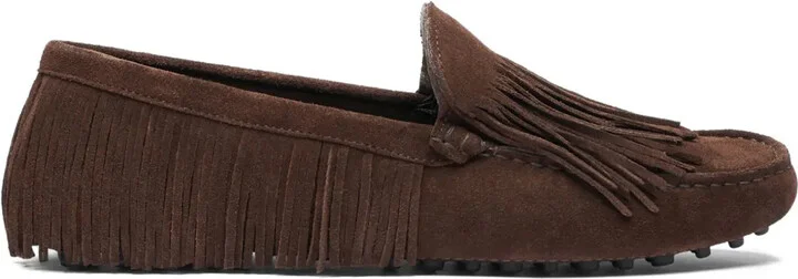 Fringed Suede Loafers