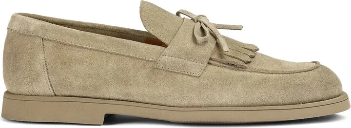 Fringed Suede Loafers