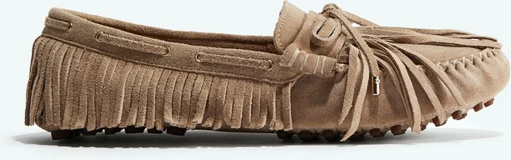 Fringed Suede Loafers