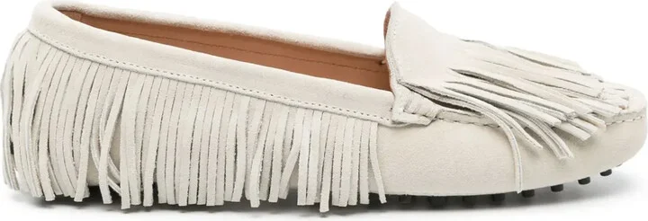 Fringed Suede Loafers