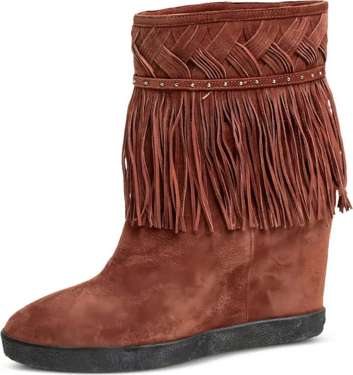 Fringed Woven Boots