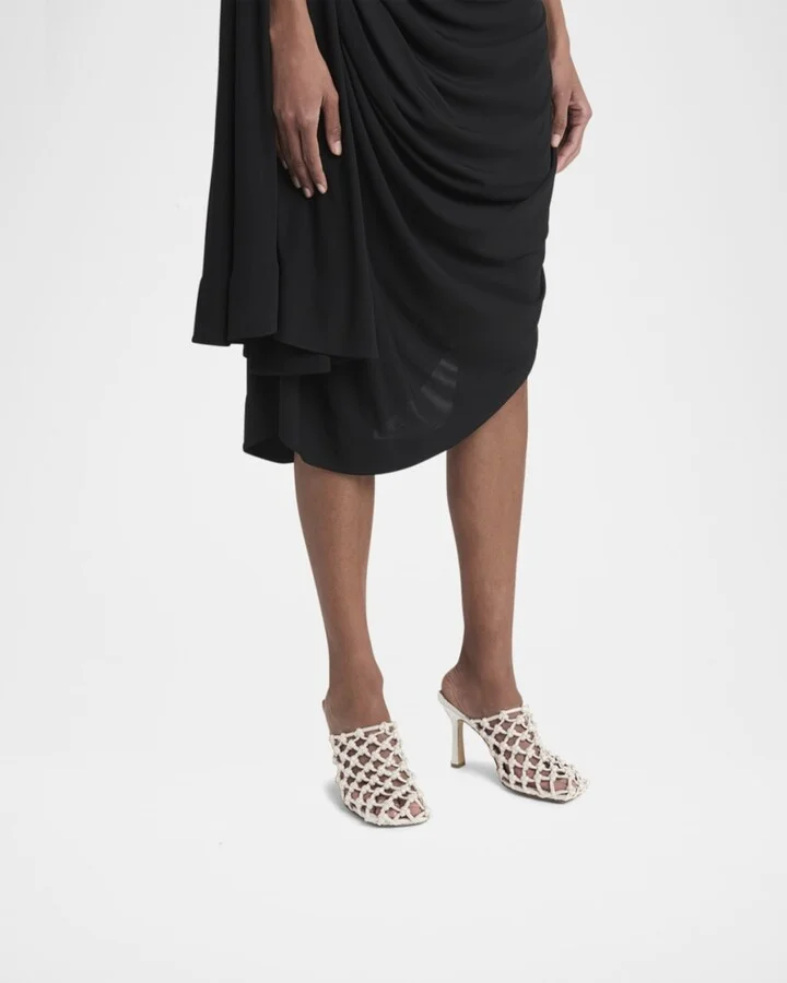 Frog Knotted Leather Stiletto Mules - Image 4