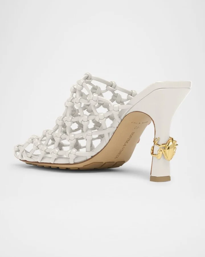 Frog Knotted Leather Stiletto Mules - Image 5