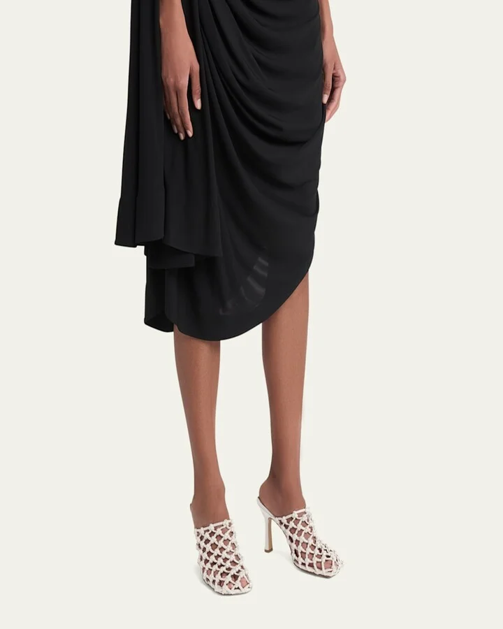 Frog Knotted Leather Stiletto Mules - Image 4
