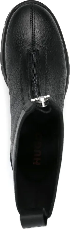 Front-Zip Leather Ankle Boots - Image 4
