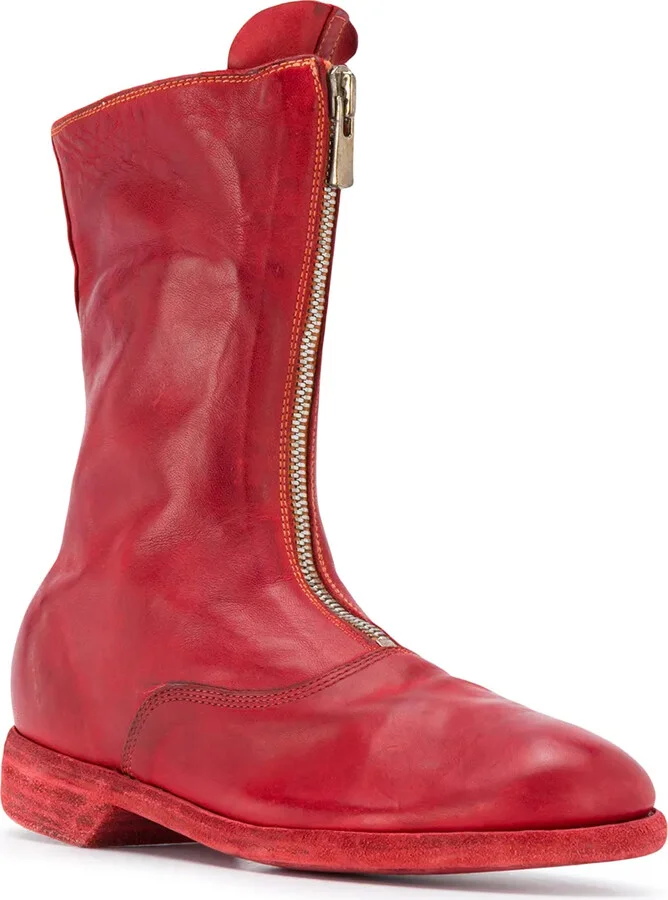 Front-Zip Leather Boots - Image 2