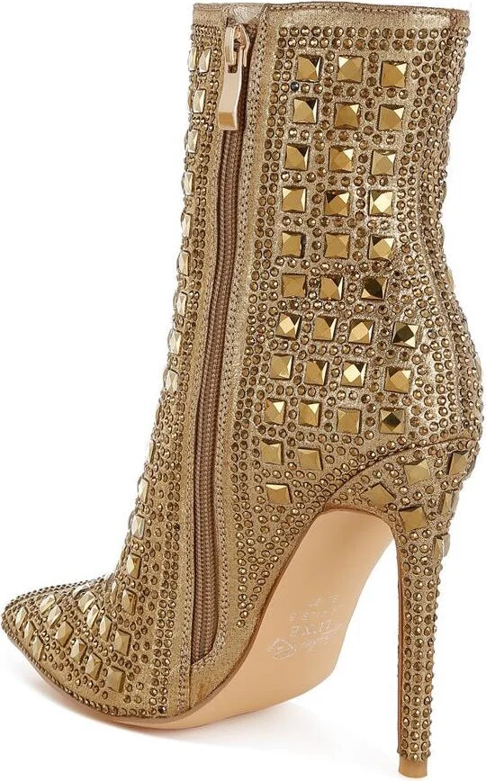 Frostin Pointed Toe Rhinestones Stiletto Boots - Image 6