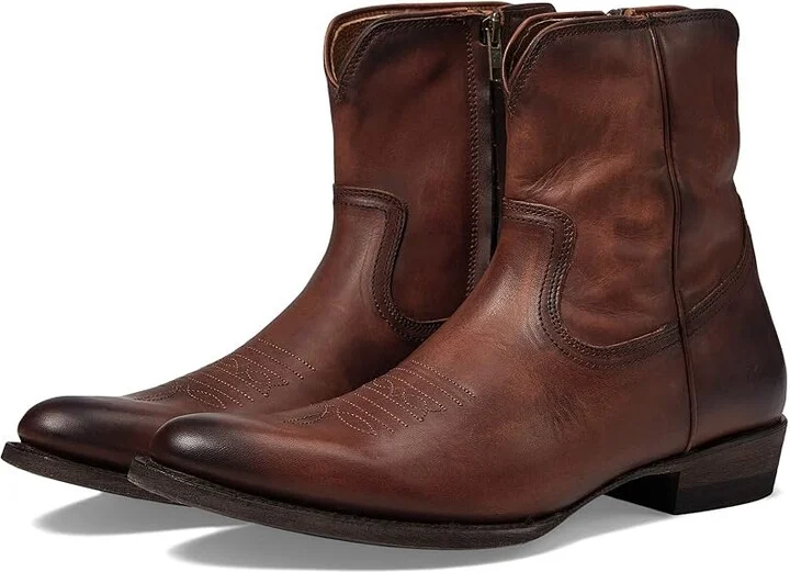 Frye Austin Inside Zip Men's Boots Cognac : 8 D - Medium, Leather