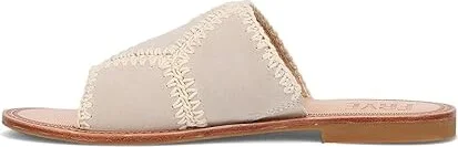 Frye Ava Crochet Slide Women's Sandals Ivory : 9.5 B - Medium, Suede - Image 6