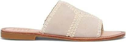 Frye Ava Crochet Slide Women's Sandals Ivory : 9.5 B - Medium, Suede - Image 7
