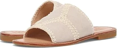 Frye Ava Crochet Slide Women's Sandals Ivory : 9.5 B - Medium, Suede