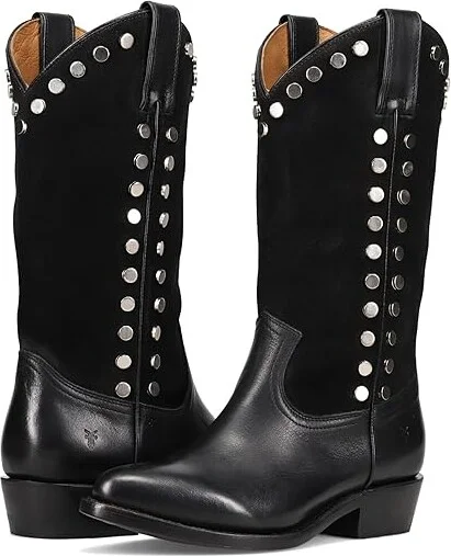 Frye Billy Pull-On Stud Women's Boots Black : 10 B - Medium, Leather