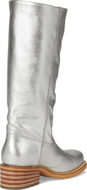 Frye Campus 14L Cowboy Women's Boots Silver : 7.5 B - Medium, Leather - Image 4