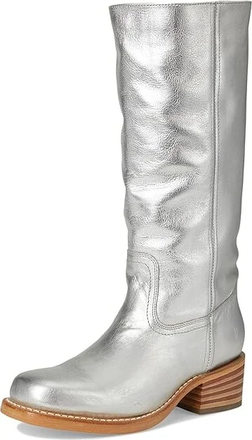 Frye Campus 14L Cowboy Women's Boots Silver : 7.5 B - Medium, Leather - Image 5