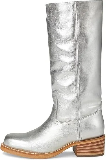 Frye Campus 14L Cowboy Women's Boots Silver : 7.5 B - Medium, Leather - Image 6