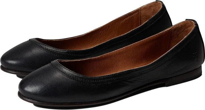 Frye Carson Ballet Women's Flat Shoes Black Vintage Veg Tan : 5.5 B - Medium