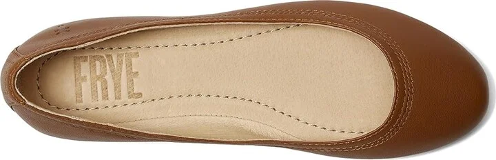 Frye Carson Ballet Women's Flat Shoes Cognac Vintage Veg Tan : 5.5 B - Medium - Image 2