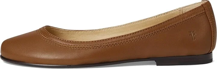 Frye Carson Ballet Women's Flat Shoes Cognac Vintage Veg Tan : 5.5 B - Medium - Image 6