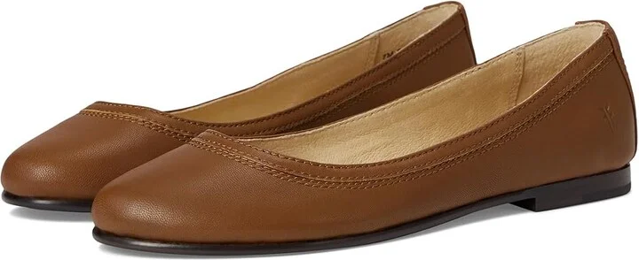 Frye Carson Ballet Women's Flat Shoes Cognac Vintage Veg Tan : 5.5 B - Medium