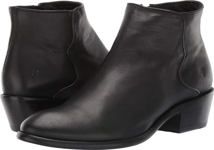 Frye Carson Piping Bootie Women's Boots Black Soft Full Grain : 5.5 B - Medium, Leather