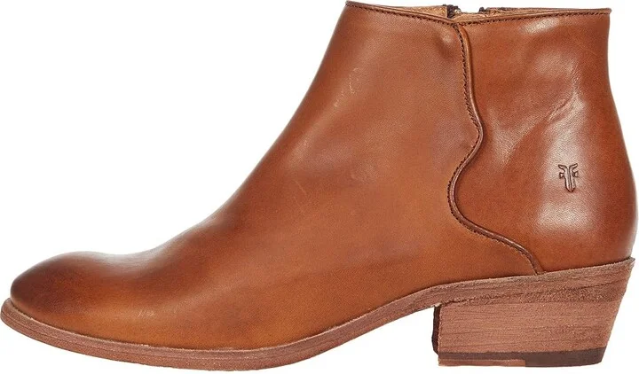 Frye Carson Piping Bootie Women's Boots Caramel Antique Pull Up : 5.5 B - Medium, Leather - Image 6