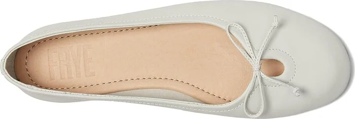 Frye Emma Ballet Women's Shoes White : 6.5 B - Medium, Leather/Rubber - Image 2