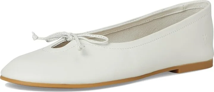 Frye Emma Ballet Women's Shoes White : 6.5 B - Medium, Leather/Rubber - Image 5