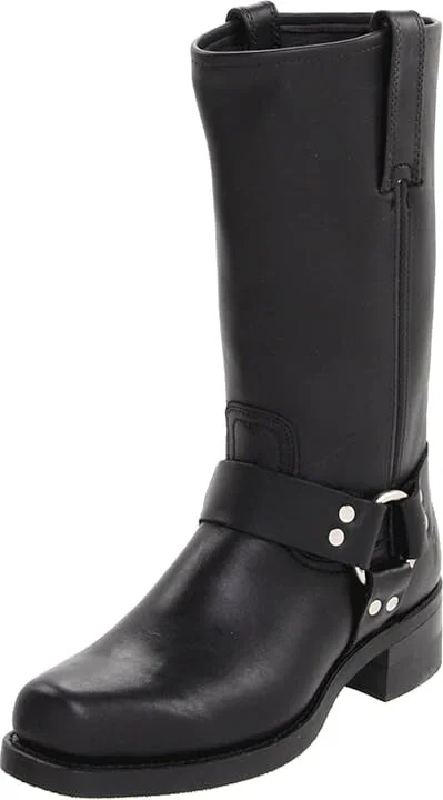 Frye Harness 12R Cowboy Boots Black : 10 D - Medium, Leather/Suede - Image 2