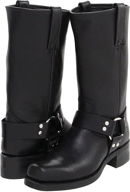 Frye Harness 12R Cowboy Boots Black : 10 D - Medium, Leather/Suede
