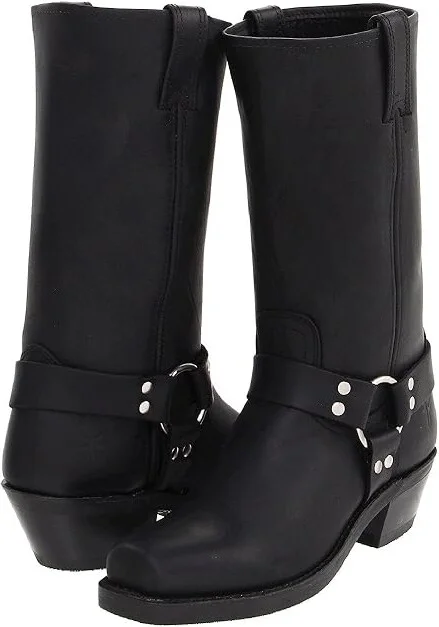 Frye Harness 12R Women's Pull-on Boots Black : 6 B - Medium, Leather