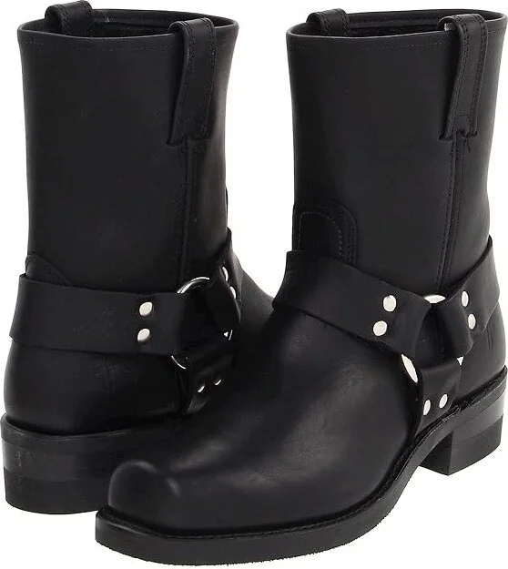 Frye Harness 8R Cowboy Boots Black : 10 D - Medium, Leather/Suede