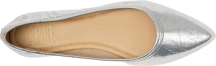 Frye Heather Ballet Women's Flat Shoes Silver : 6 B - Medium, Leather/Rubber - Image 2