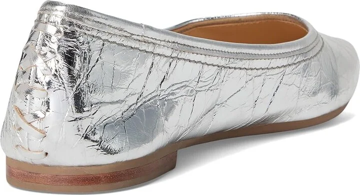 Frye Heather Ballet Women's Flat Shoes Silver : 6 B - Medium, Leather/Rubber - Image 4