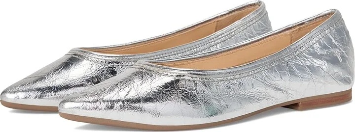 Frye Heather Ballet Women's Flat Shoes Silver : 6 B - Medium, Leather/Rubber