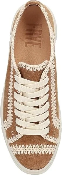 Frye Ivy Crochet Low Lace Sneaker Women's Shoes Almond : 6.5 B - Medium, Suede - Image 2