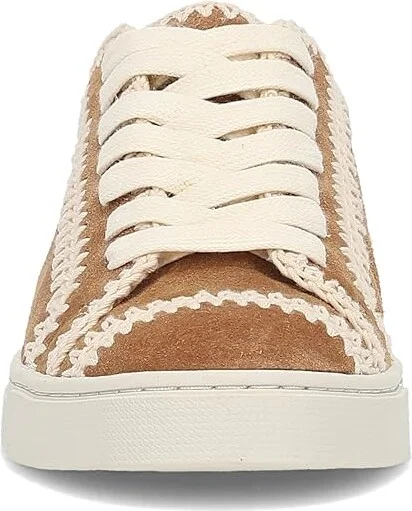 Frye Ivy Crochet Low Lace Sneaker Women's Shoes Almond : 6.5 B - Medium, Suede - Image 5
