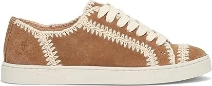 Frye Ivy Crochet Low Lace Sneaker Women's Shoes Almond : 6.5 B - Medium, Suede - Image 7