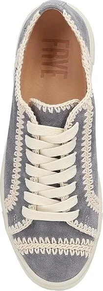 Frye Ivy Crochet Low Lace Sneaker Women's Shoes Blue Ash : 8.5 B - Medium, Suede - Image 2