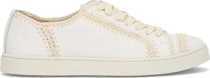 Frye Ivy Crochet Low Lace Sneaker Women's Shoes White : 9.5 B - Medium, Suede - Image 7