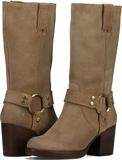 Frye Jean Harness Women's Boots Almond : 8.5 B - Medium, Leather/Suede